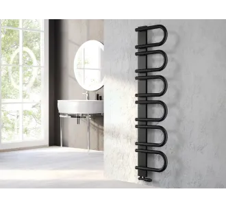 Uscător de prosoape de design LOJIMAX colecția PANA 1445x520 mm, Negru
