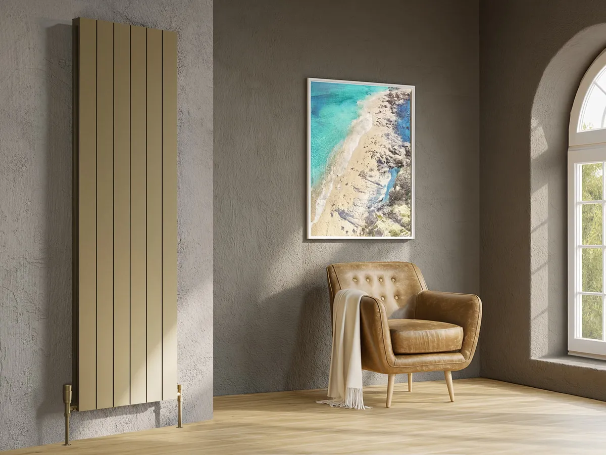 Calorifer decorativ  LOJIMAX colecția KALSEDON DOUBLE 1600x375 mm, GOLD SATIN
