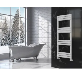 Uscător de prosoape de design LOJIMAX colecția RUBY 1400x500 mm, Alb