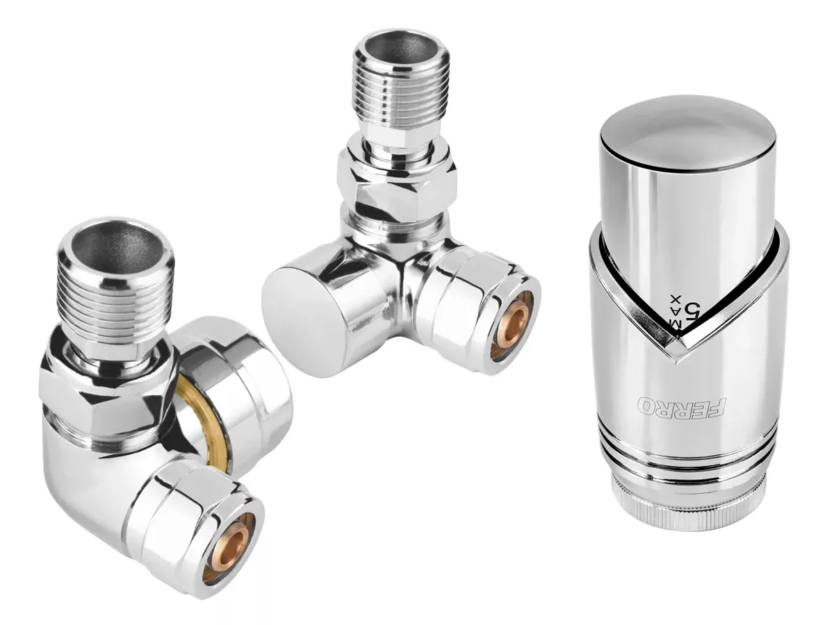 Robinet cap axiali Ferro 16*2 tur+retur crome + cap termo