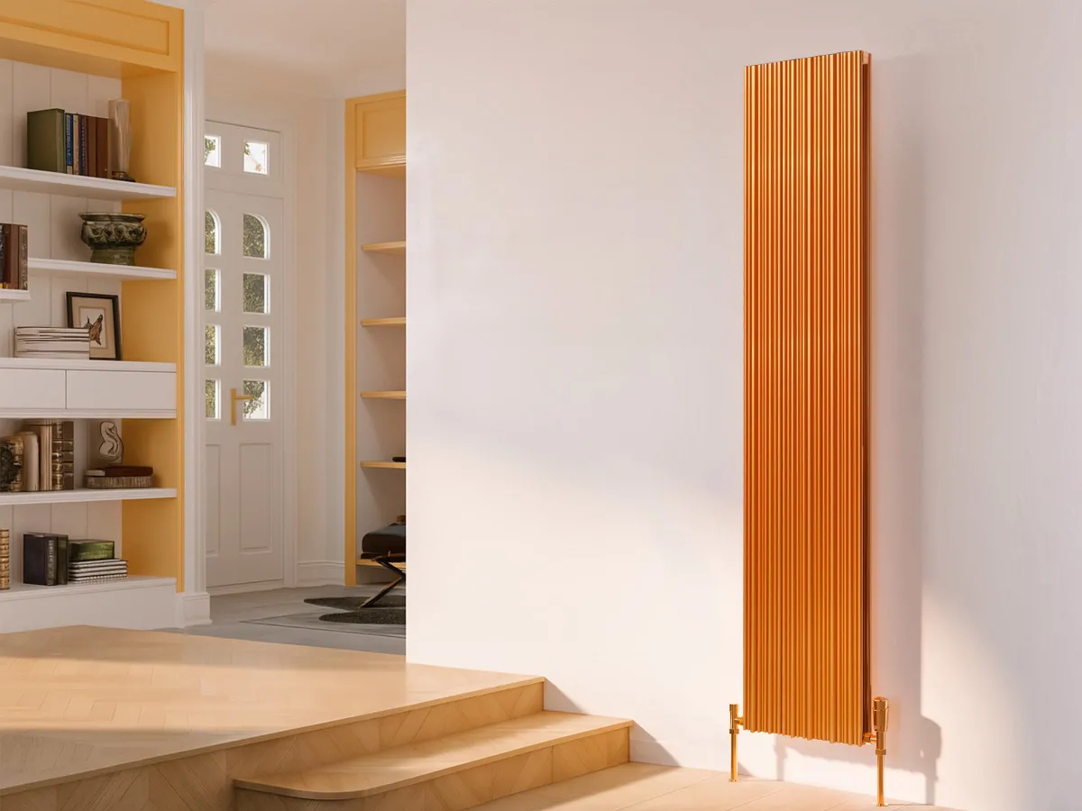 Calorifer decorativ LOJIMAX, colectia BAMBOO DOUBLE inaltimea 800 mm. latimea 1319 mm. COPPER MATT ANODISING