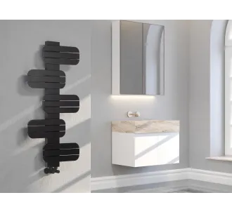 Uscător de prosoape de design LOJIMAX colecția BAMITO 1276x500 mm, Negru