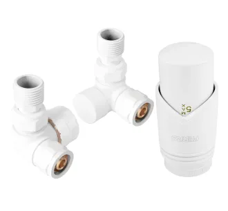 Robinet cap axiali Ferro 16*2 tur+retur alb + cap termo