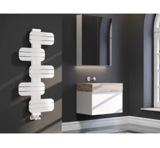 Uscător de prosoape de design LOJIMAX colecția BAMITO 1276x500 mm, Alb