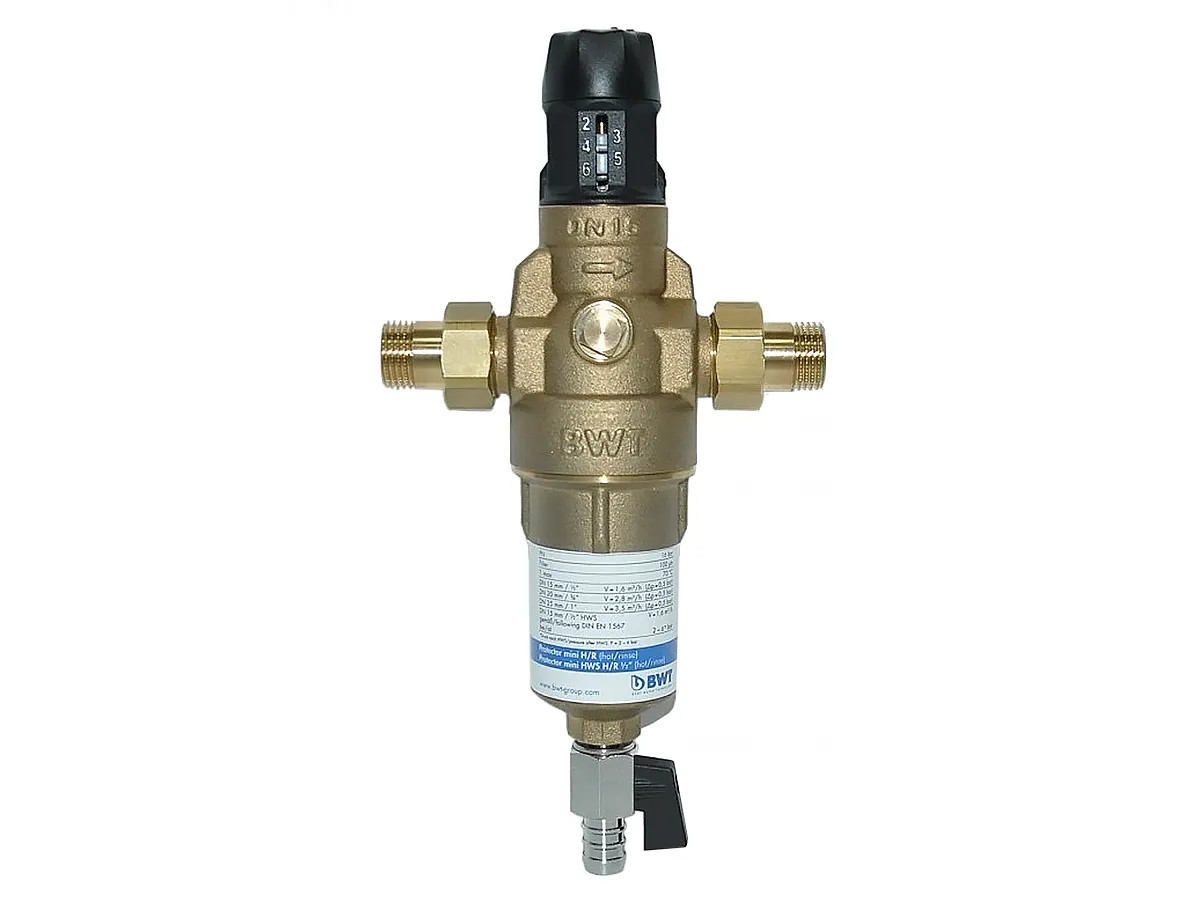 Фильтр для горячей воды с регулятором давления BWT PROTECTOR MINI HWS 1/2 HR, 100 MKM
