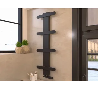 Uscător de prosoape de design LOJIMAX colecția BALLOSS STYLE 1140x500 mm, Negru
