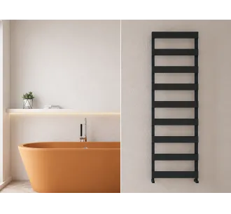 Uscător de prosoape de design CARISA, colecția NINOVA BATH, 1180x500 mm, NEGRU
