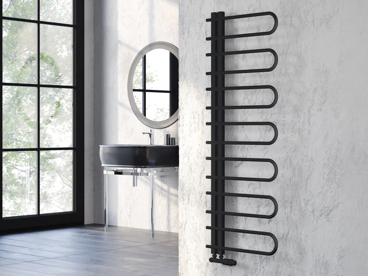 Uscator de prosoape decorativ LOJIMAX, colectie CORTE Negru mat