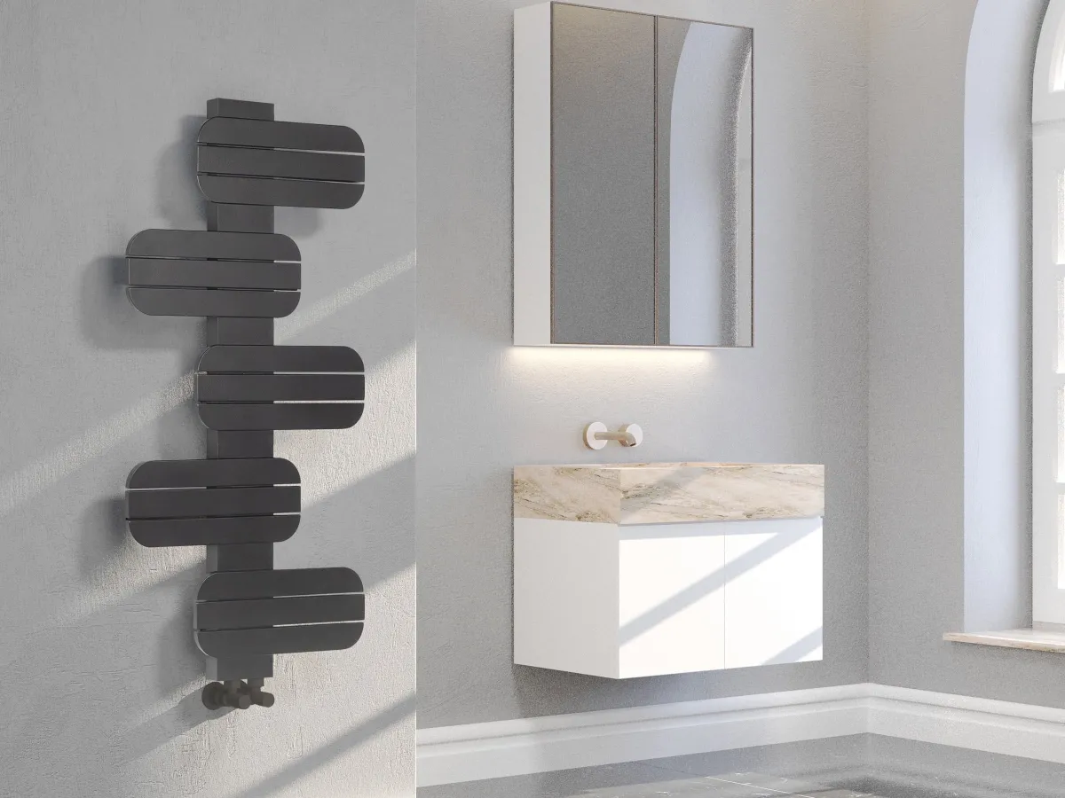 Uscator de prosoape decorativ LOJIMAX, colectie BAMITO Antracit mat