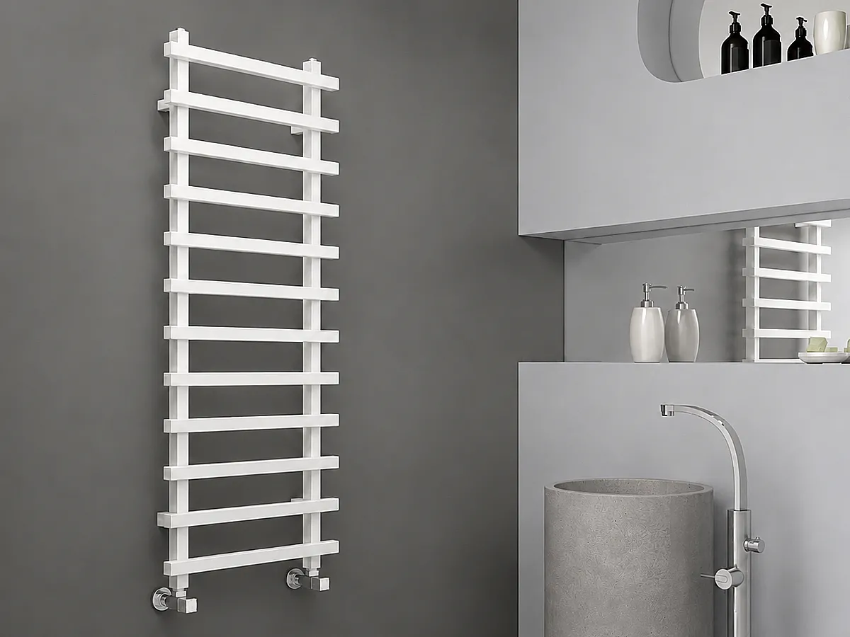 Uscător de prosoape de design CARISA, colecția BARON L, 800x500 mm, ALB
