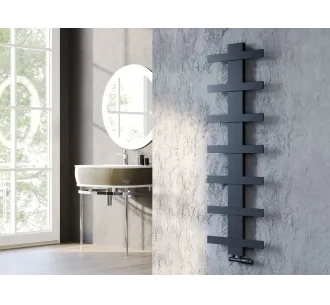 Uscător de prosoape de design LOJIMAX colecția ALBATROS STYLE 1140x450 mm, Negru