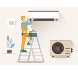 Instalarea finala (instalarea unitatii interioare si exterioare) pentru aparatele de aer conditionat 18000-24000 BTU