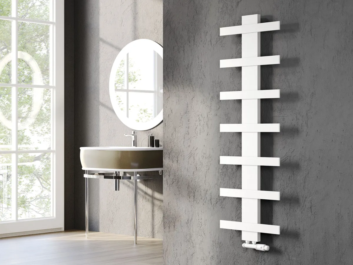 Uscător de prosoape de design LOJIMAX colecția ALBATROS STYLE 1340x450 mm, Alb