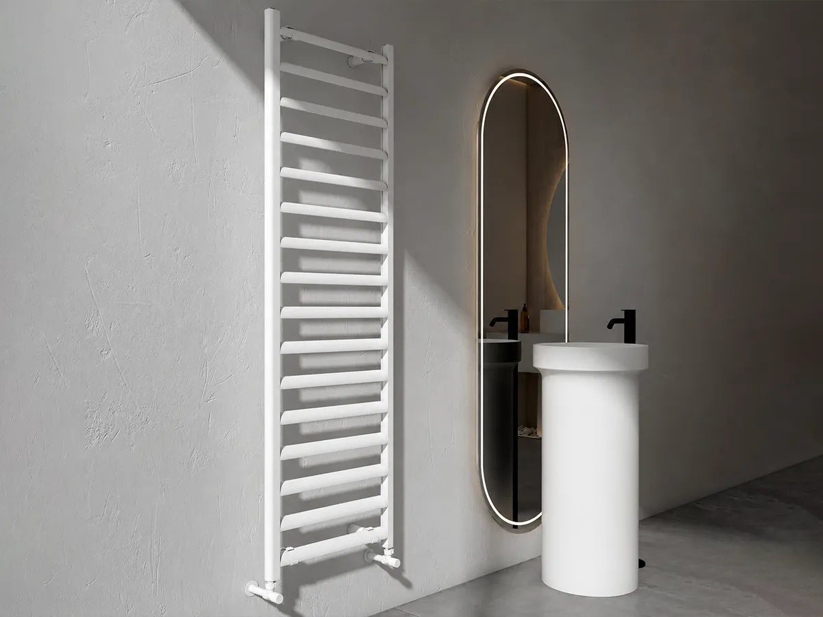 Uscător de prosoape de design CARISA, colecția LARA L, 1200x485 mm, ALB