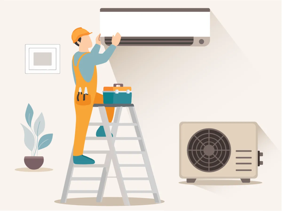 Instalarea Standard a aparatului de aer conditionat 28000 BTU (de la 7,2 la 8 kW)