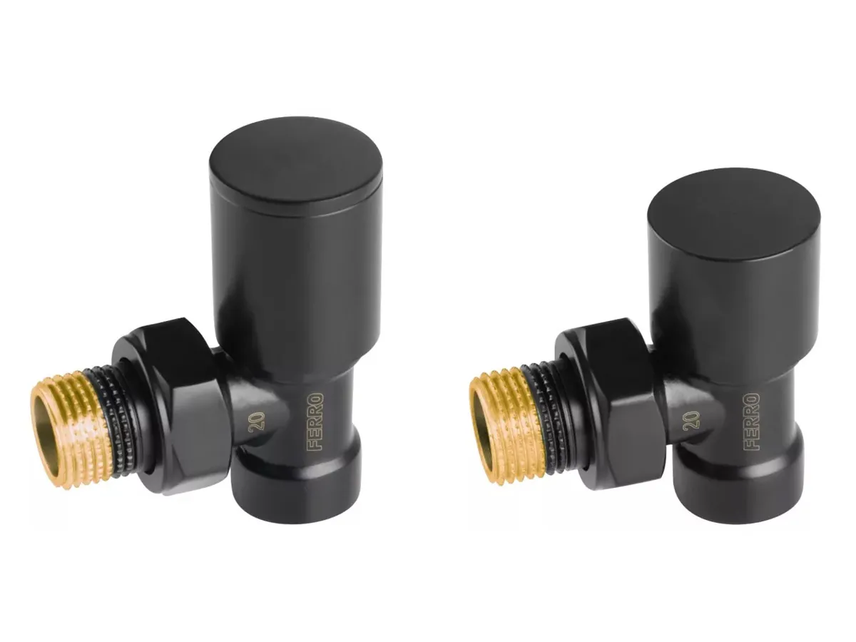 Robinet cap colt Ferro set 1/2' tur+retur negru