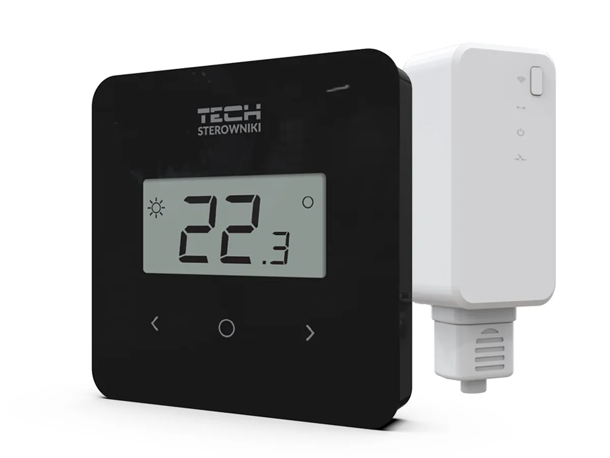 Беспроводной комнатный программируемый термостат с недельным циклом Tech EU T-2.2 (чёрный)