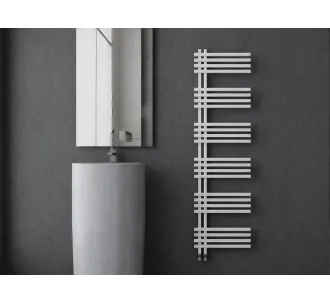 Uscător de prosoape de design CARISA, colecția TERRA, 852x500 mm, ALB