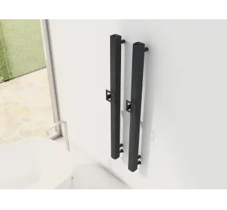 Uscător electric de prosoape de design CARISA, colecția VESTA S, 1200x70 mm, NEGRU