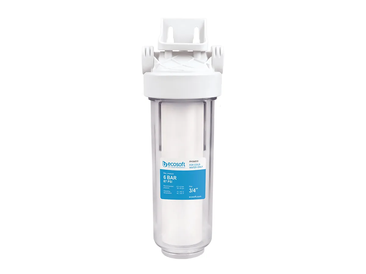 Filtru mecanic apa rece ECOSOFT 10, FI, 3/4, (CARCASA 2,5x10, SUPORT,CHEIE, CARTUS 5 MKM)