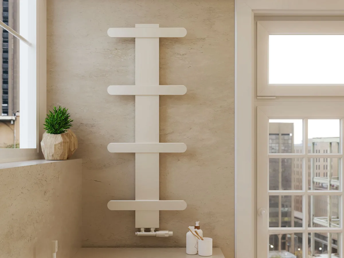 Uscător de prosoape de design LOJIMAX colecția BALLOSS STYLE 1340x500 mm, Alb