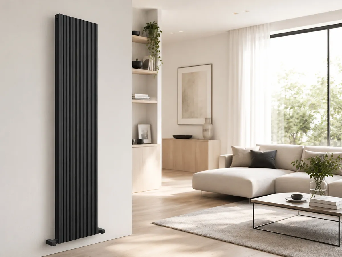 Calorifer decorativ CARISA, colecția MONZA DOUBLE, 1800x470 mm, NEGRU