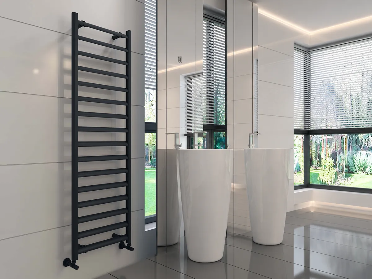 Uscător de prosoape de design CARISA, colecția LARA L, 800x485 mm, NEGRU
