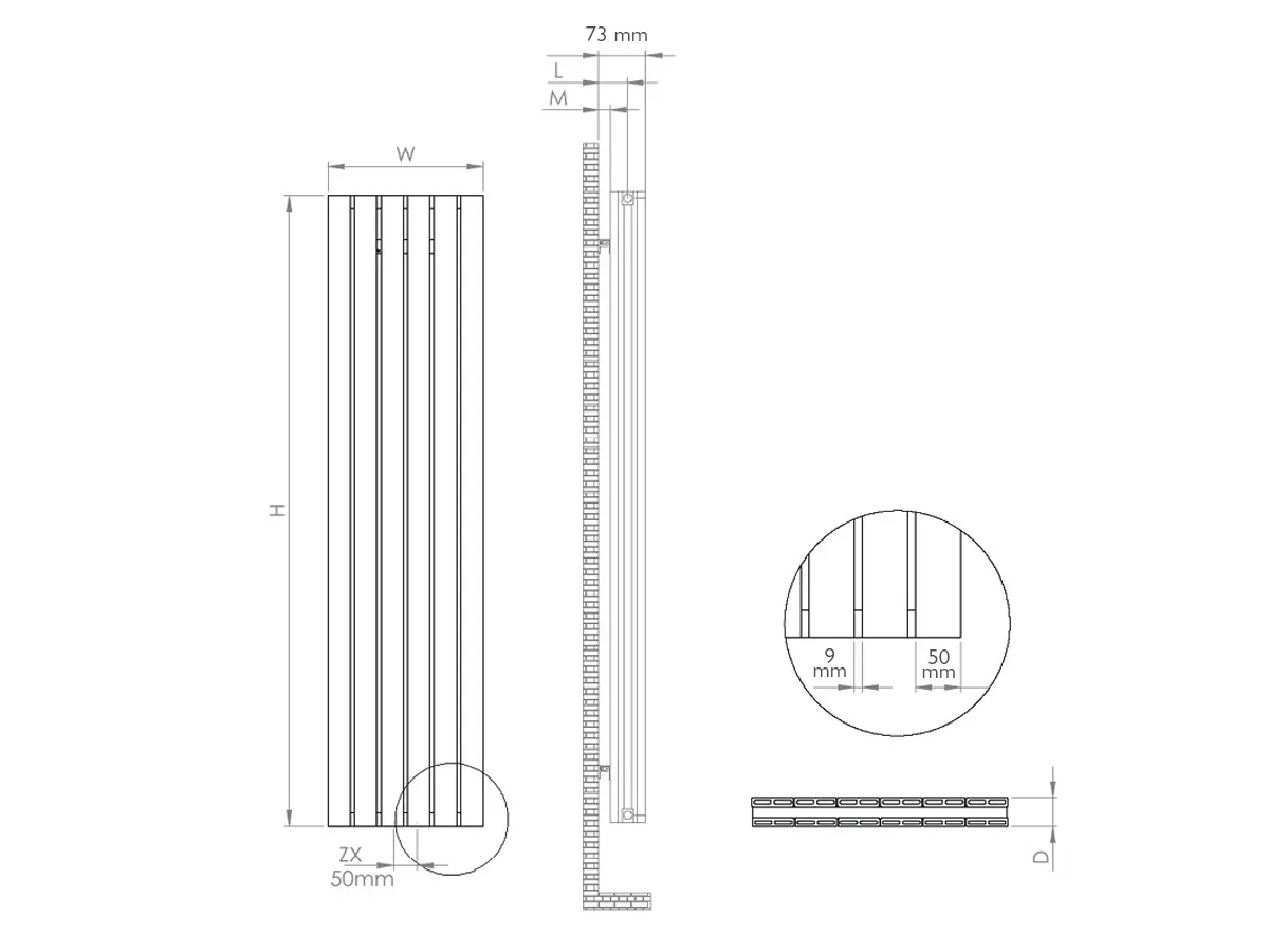 Calorifere decorativ LOJIMAX, colectia BELLA DOUBLE MY-512 luciu