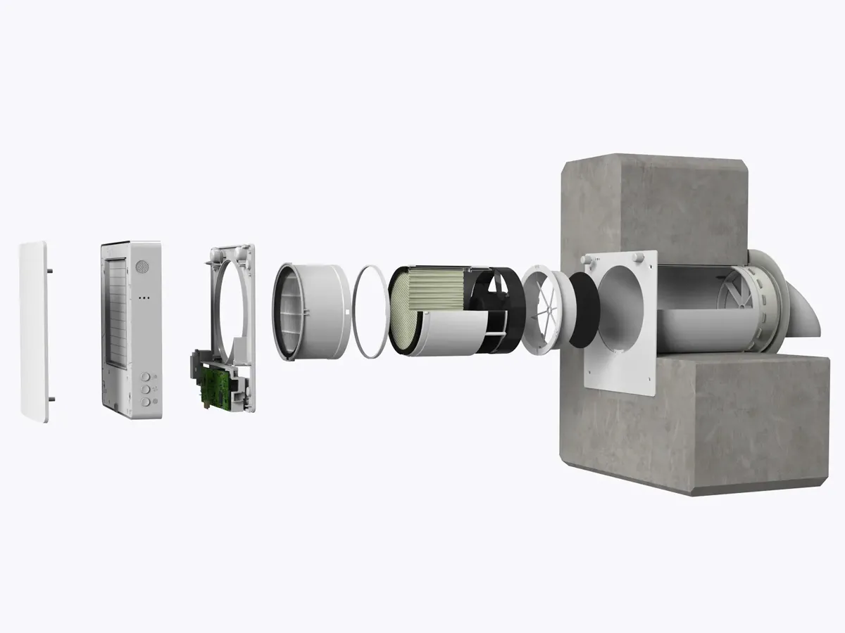 Recuperator de aer cu sistem de ventilație NEOVENT KNF 60 PAIR