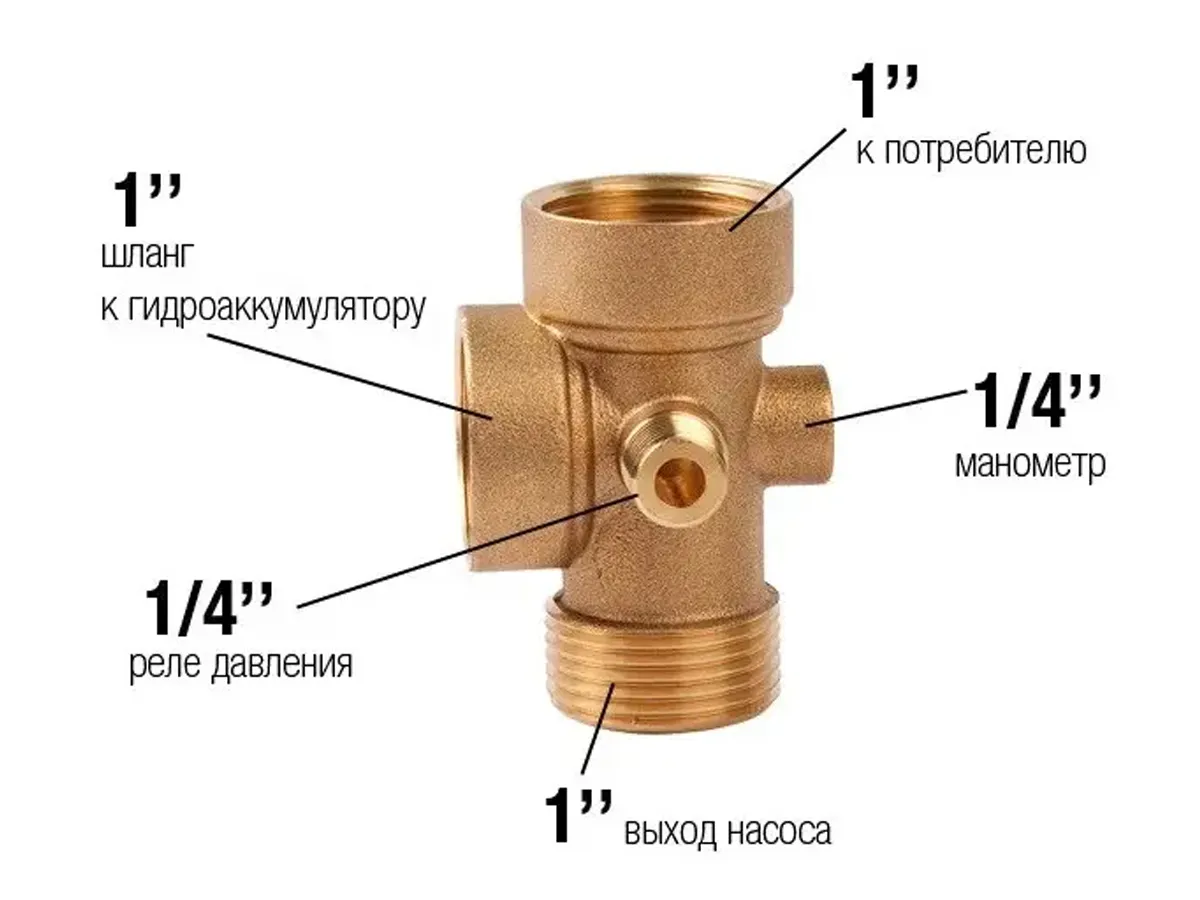 Распределитель бронзовый 5 выходов Pedrollo