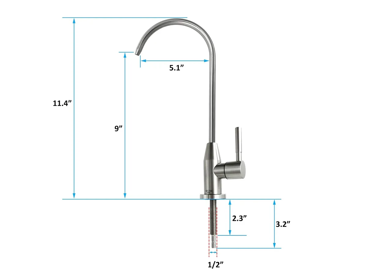 Robinet pentru sistem de osmoză inversă SUS304 INOX