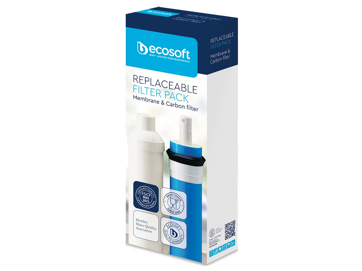 Set de cartuse (membrana si postcarbon) pentru sistem cu osmoza inversa ECOSOFT (4-5) (CSVRO50ECOEXP)