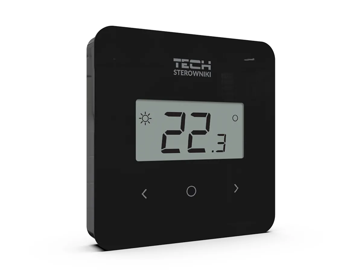 Беспроводной комнатный программируемый термостат с недельным циклом Tech EU T-2.2 (чёрный)