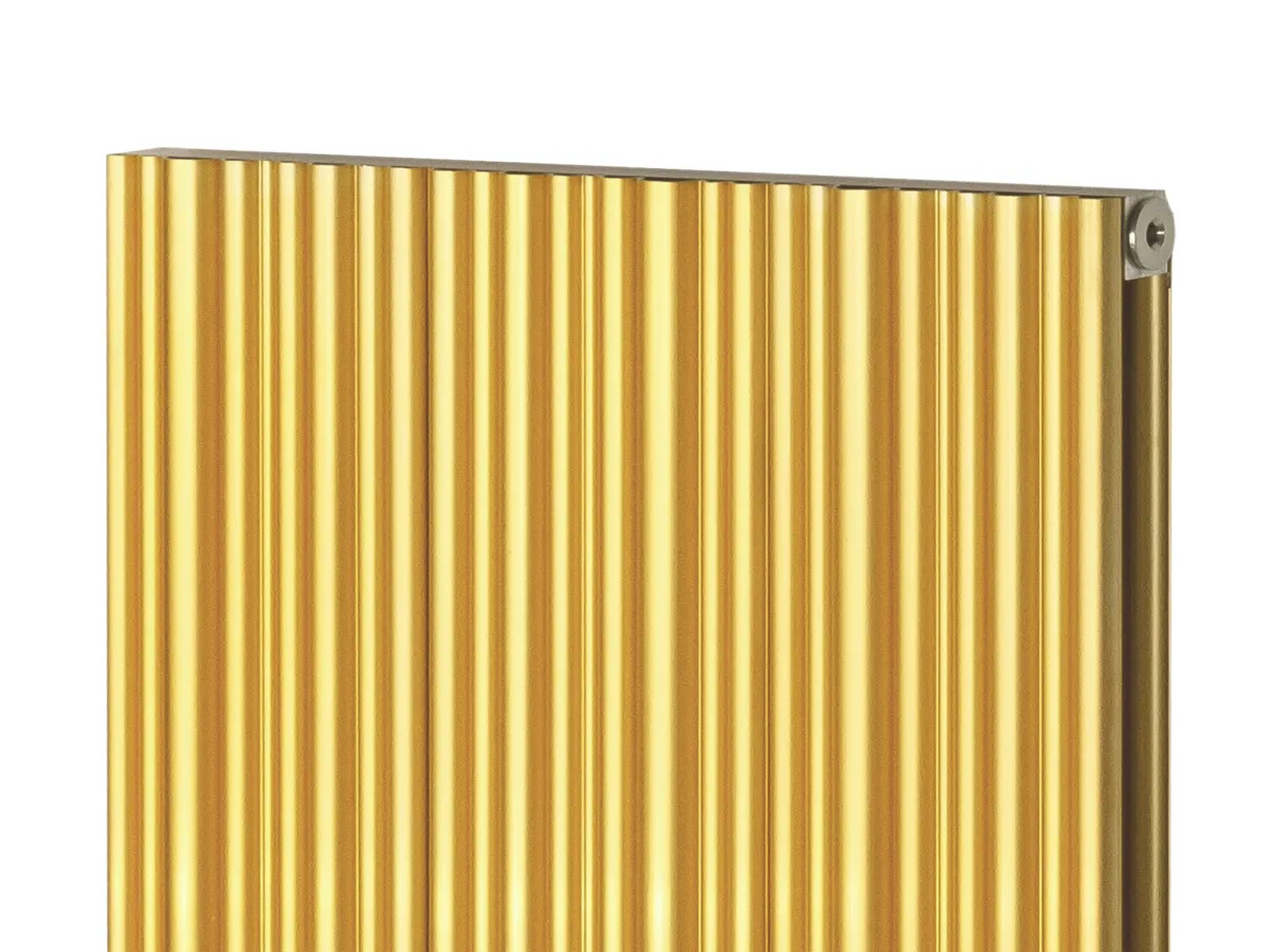 Дизайнерский радиатор LOJIMAX, коллекция BAMBOO DOUBLE Высота 300 мм. Ширина 239 мм. GOLD MATT ANODISING