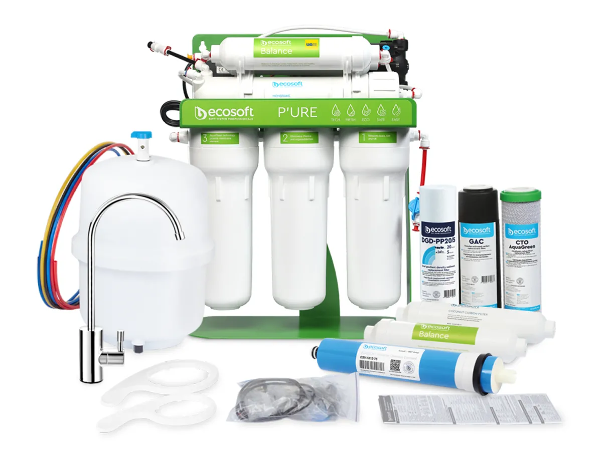 Sistem cu osmoza inversa ECOSOFT PURE BALANCE CU POMPA