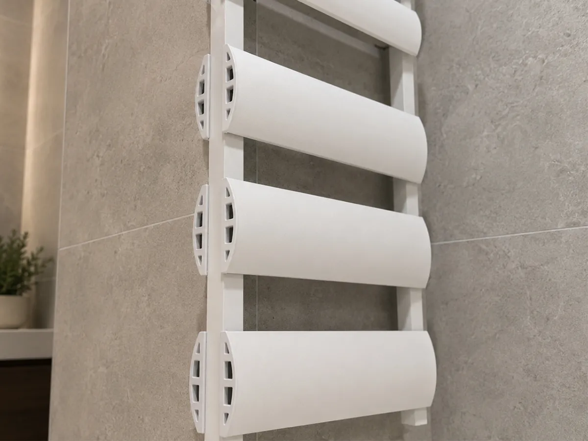 Uscător de prosoape de design LOJIMAX colecția WALDO DOUBLE 1200x500 mm, Alb