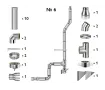 Kit complet coș de fum INOX izolat AISI 304, Ø180–250 mm, lungime 6 m, pentru cazane 30–50 kW (Varianta №6)