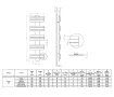 Uscător de prosoape de design LOJIMAX colecția DOSIA 1450x500 mm, Alb
