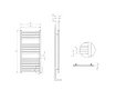 Uscător de prosoape de design LOJIMAX colecția LIA 1000x600 mm, Alb