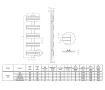 Uscător de prosoape de design LOJIMAX colecția BAMITO 1276x500 mm, Negru