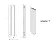 Calorifer decorativ CARISA, colecția MOTION, 1800x470 mm, NEGRU
