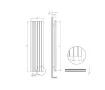 Calorifer decorativ LOJIMAX colecția BAMBOO DOUBLE 1800x479 mm, Antracit