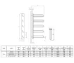 Uscător de prosoape de design LOJIMAX colecția PRUSIAS 1200x400 mm, MY-512