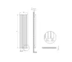 Calorifer decorativ LOJIMAX colecția KALSEDON 1800x470 mm, INOX SATIN