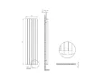 Calorifer decorativ LOJIMAX colecția LOVA LINE 1600x481 mm, Negru