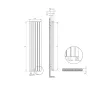 Calorifer decorativ LOJIMAX colecția DIAMOND DOUBLE 1600x496 mm, Negru