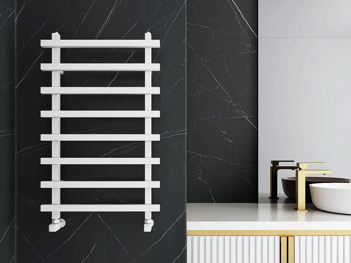 Uscător de prosoape de design CARISA, colecția BARON L, 800x500 mm, ALB