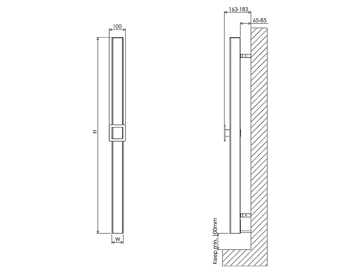 Uscător electric de prosoape de design CARISA, colecția VESTA S, 1200x70 mm, ALB