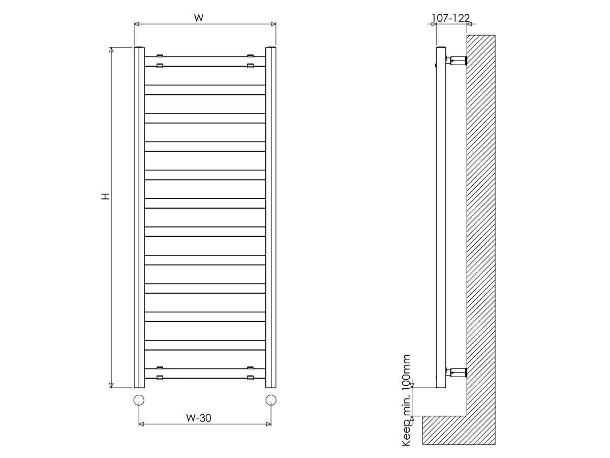 Uscător de prosoape de design CARISA, colecția LARA L, 1200x485 mm, LEMON